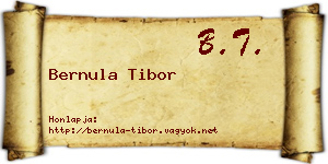 Bernula Tibor névjegykártya
